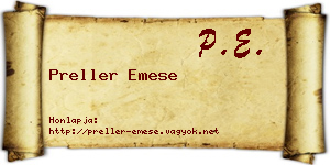 Preller Emese névjegykártya
